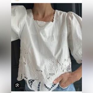 Mirth Provence Cutwork Blouse